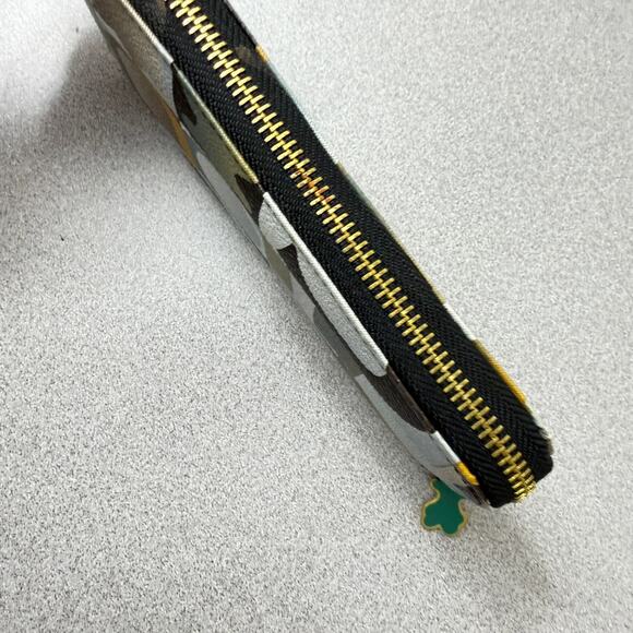 Tous Leather Wallet Multicolor Logo Bear Zip Around Cards Colorful Classic * - Picture 6 of 14